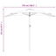 altanparasol med aluminiumsstang 270x144x222 cm halv sort