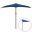 altanparasol med aluminiumsstang 270x144x222 cm halv blå