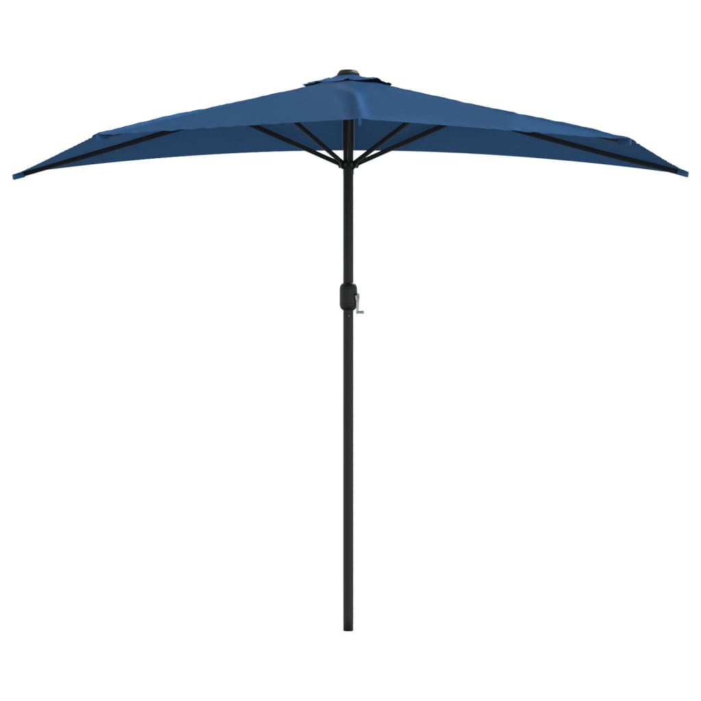 altanparasol med aluminiumsstang 270x144x222 cm halv blå