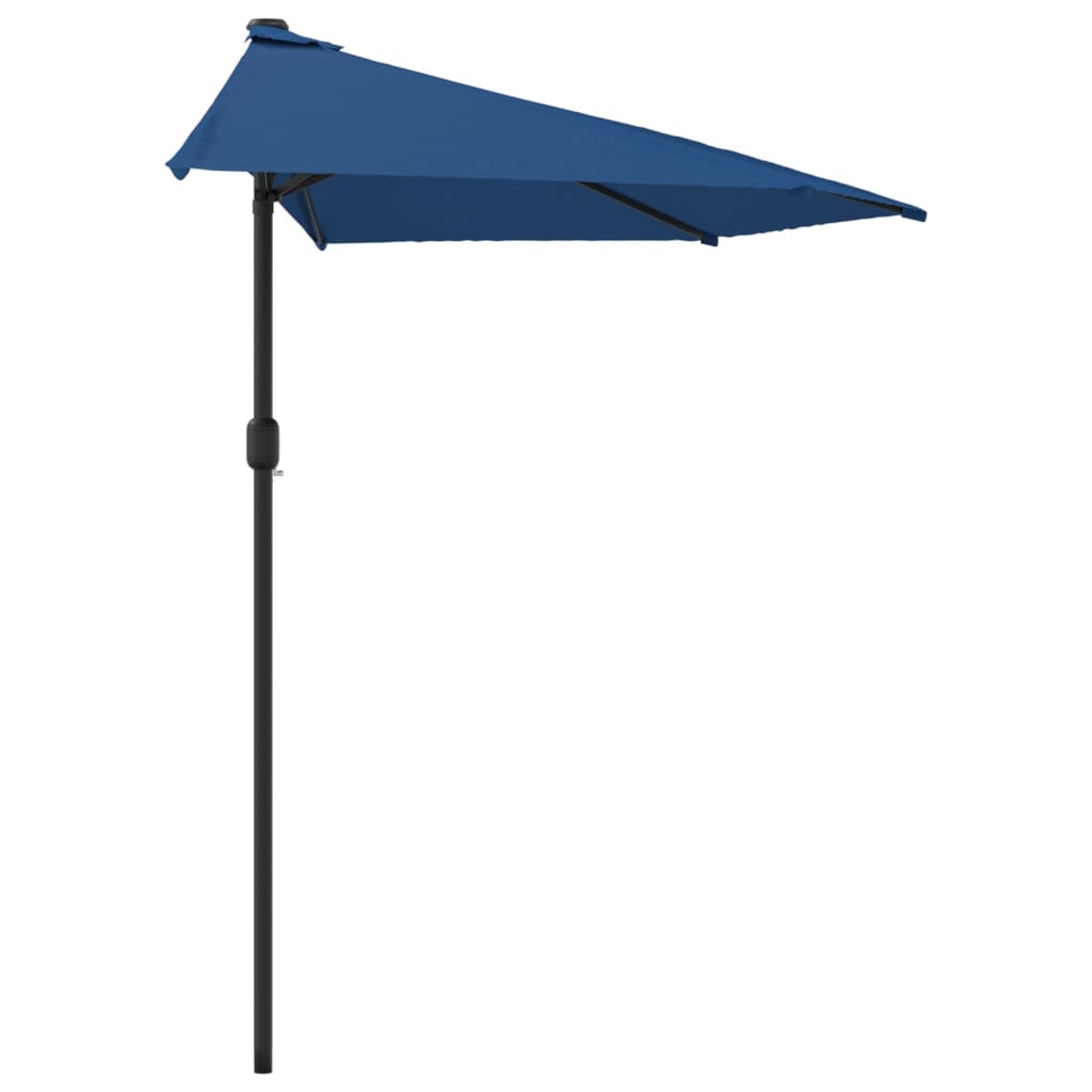 altanparasol med aluminiumsstang 270x144x222 cm halv blå
