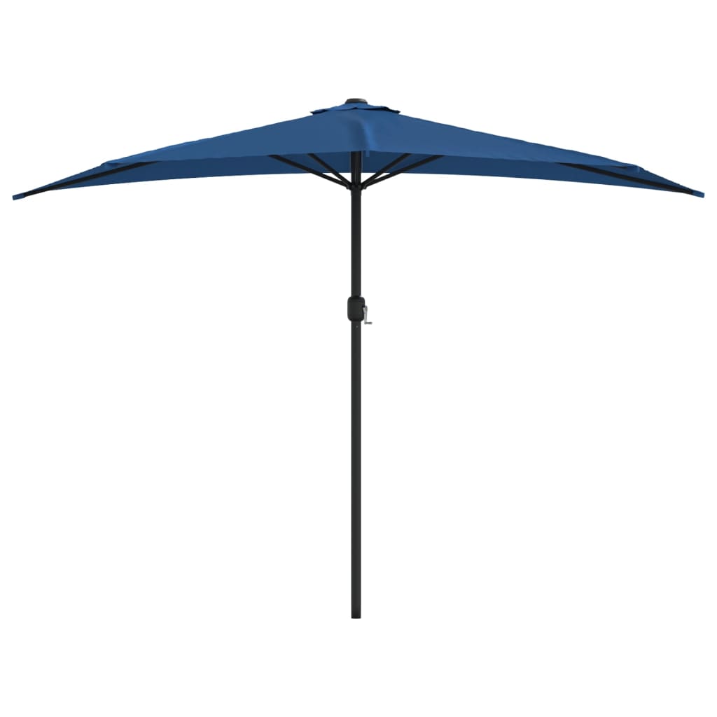 altanparasol med aluminiumsstang 300x155x223 cm halv blå