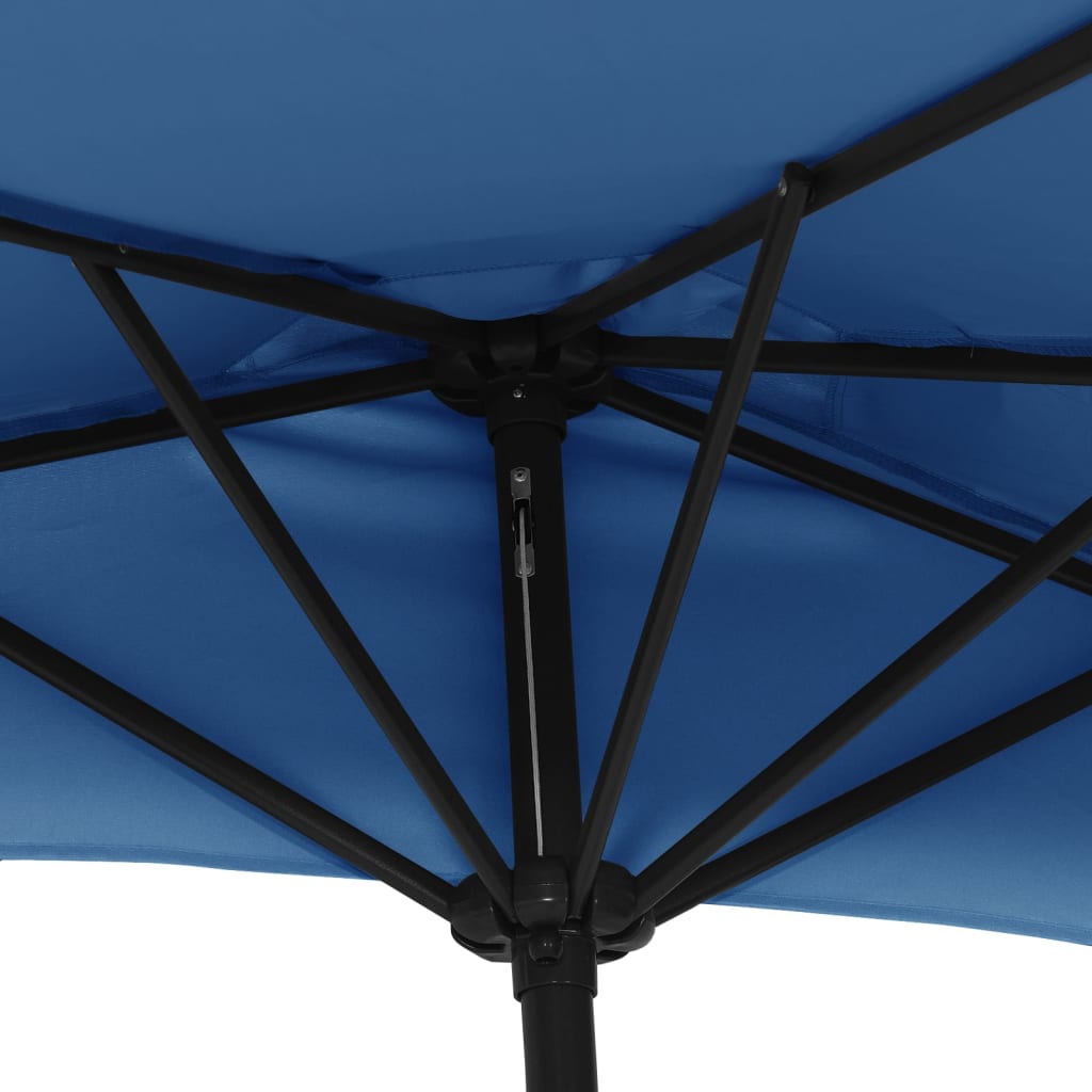 altanparasol med aluminiumsstang 300x155x223 cm halv blå