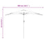 altanparasol med aluminiumsstang 300x155x223 cm halv blå