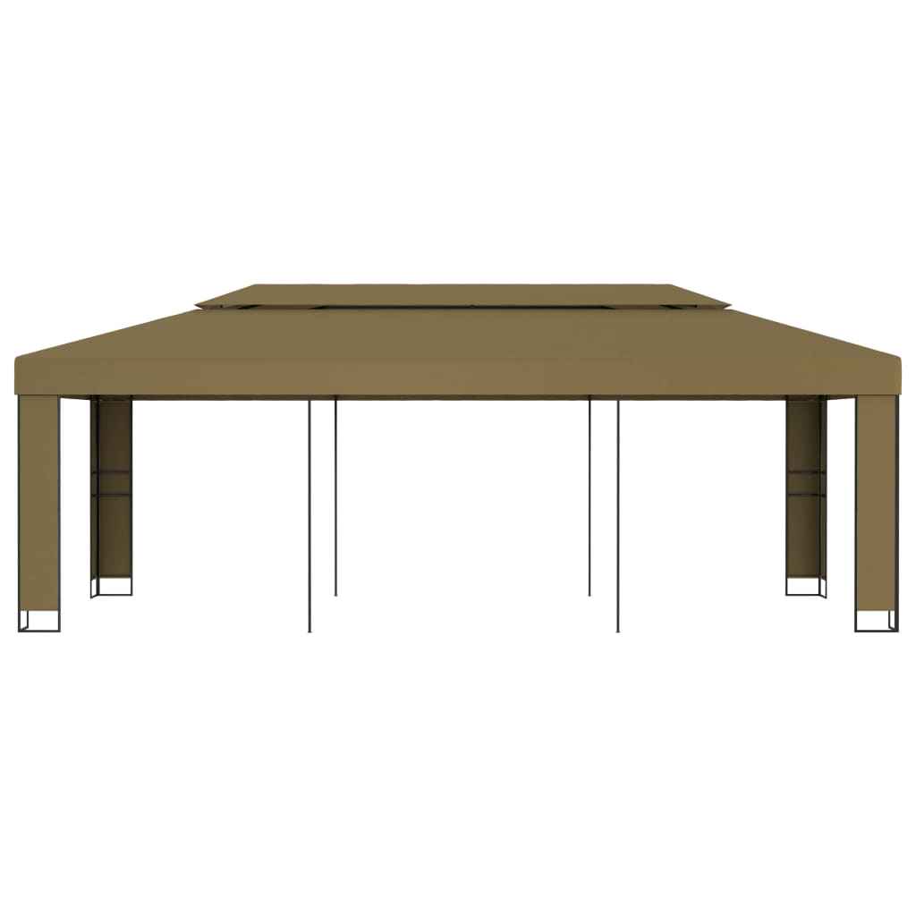 pavillon med dobbelttag 3x6 m 180 g/m² gråbrun