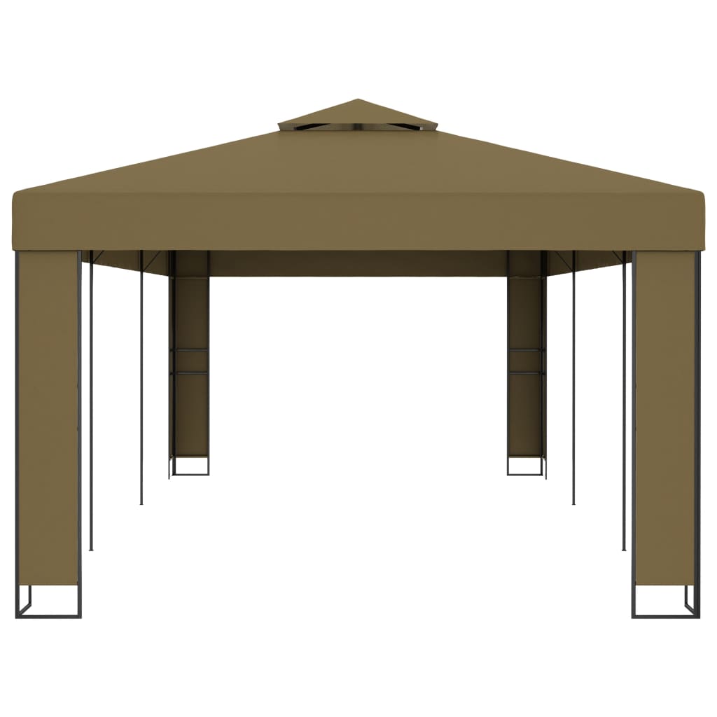 pavillon med dobbelttag 3x6 m 180 g/m² gråbrun