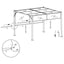 pergola med tilbagetrækkeligt tag 3x3 m 180 g/m² gråbrun