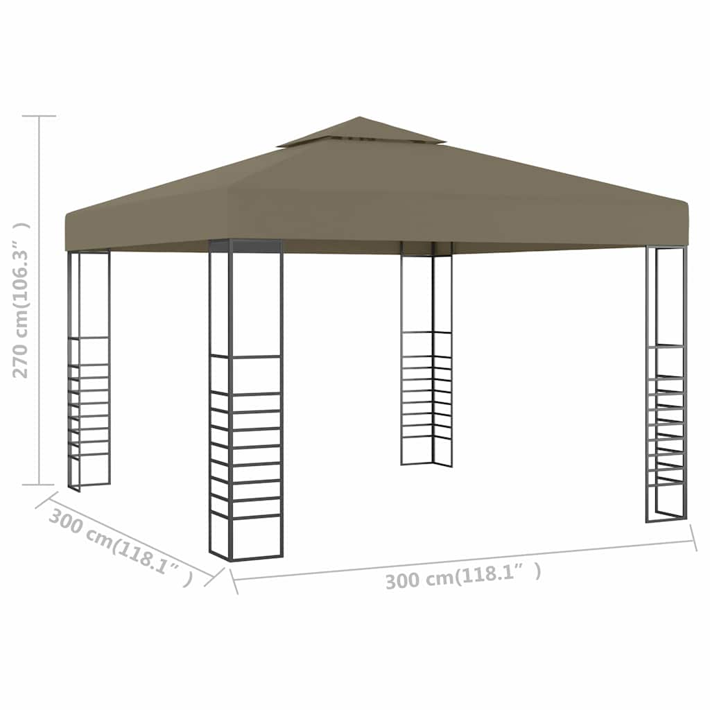 havetelt 3x3 m 180 g/m² gråbrun
