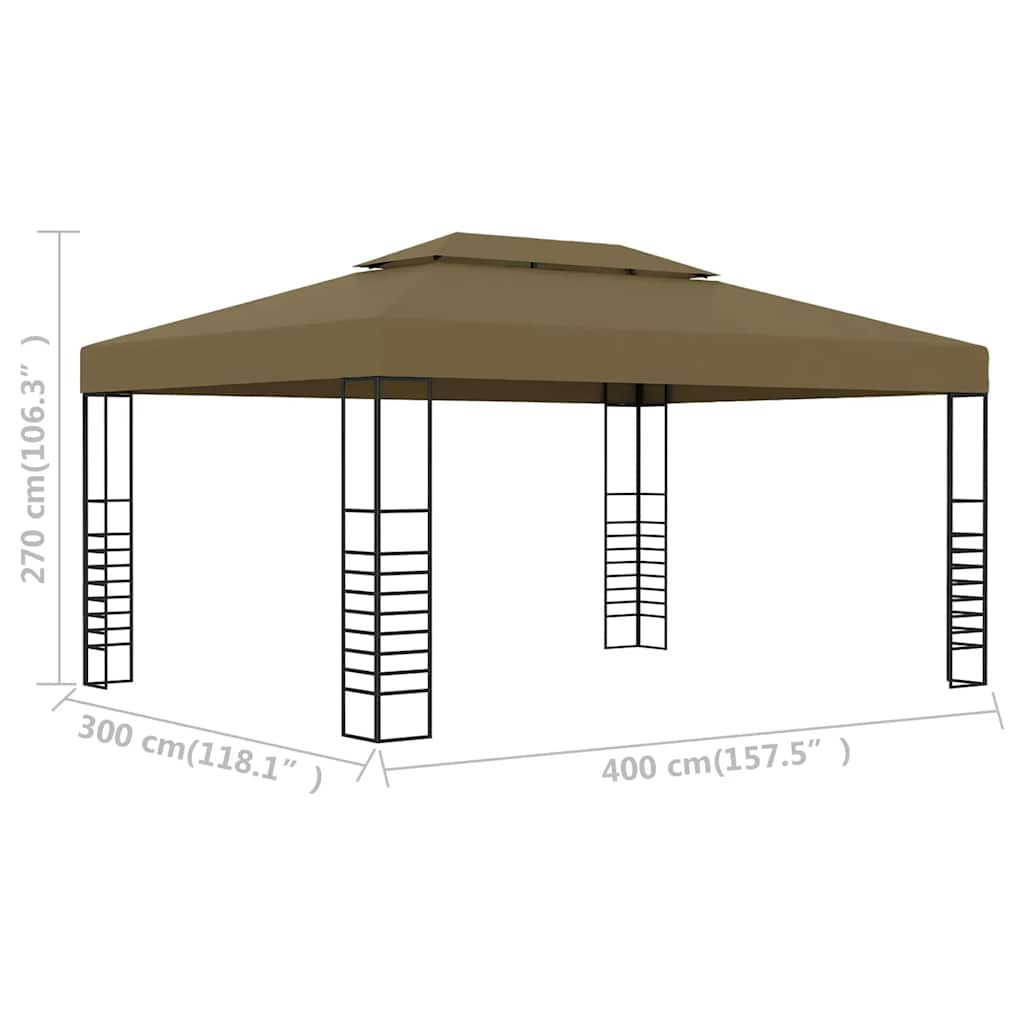 pavillon 3x4 m 180 g/m² gråbrun
