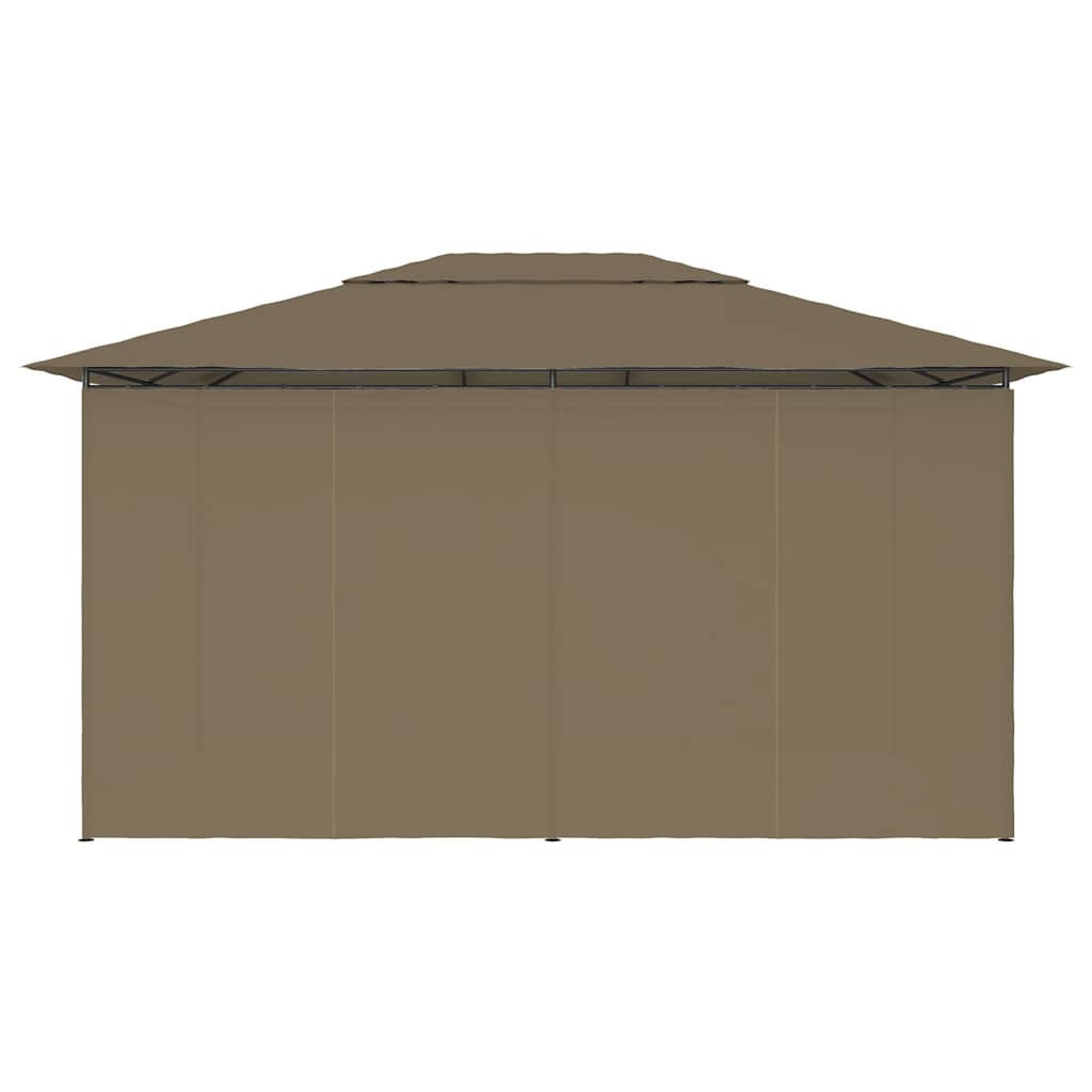 havetelt med gardiner 4x3 m 180 g/m² gråbrun