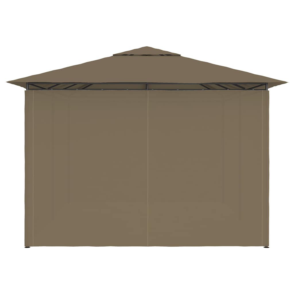 havetelt med gardiner 4x3 m 180 g/m² gråbrun