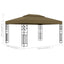 pavillon med dobbelttag 3x4 m 180 g/m² gråbrun