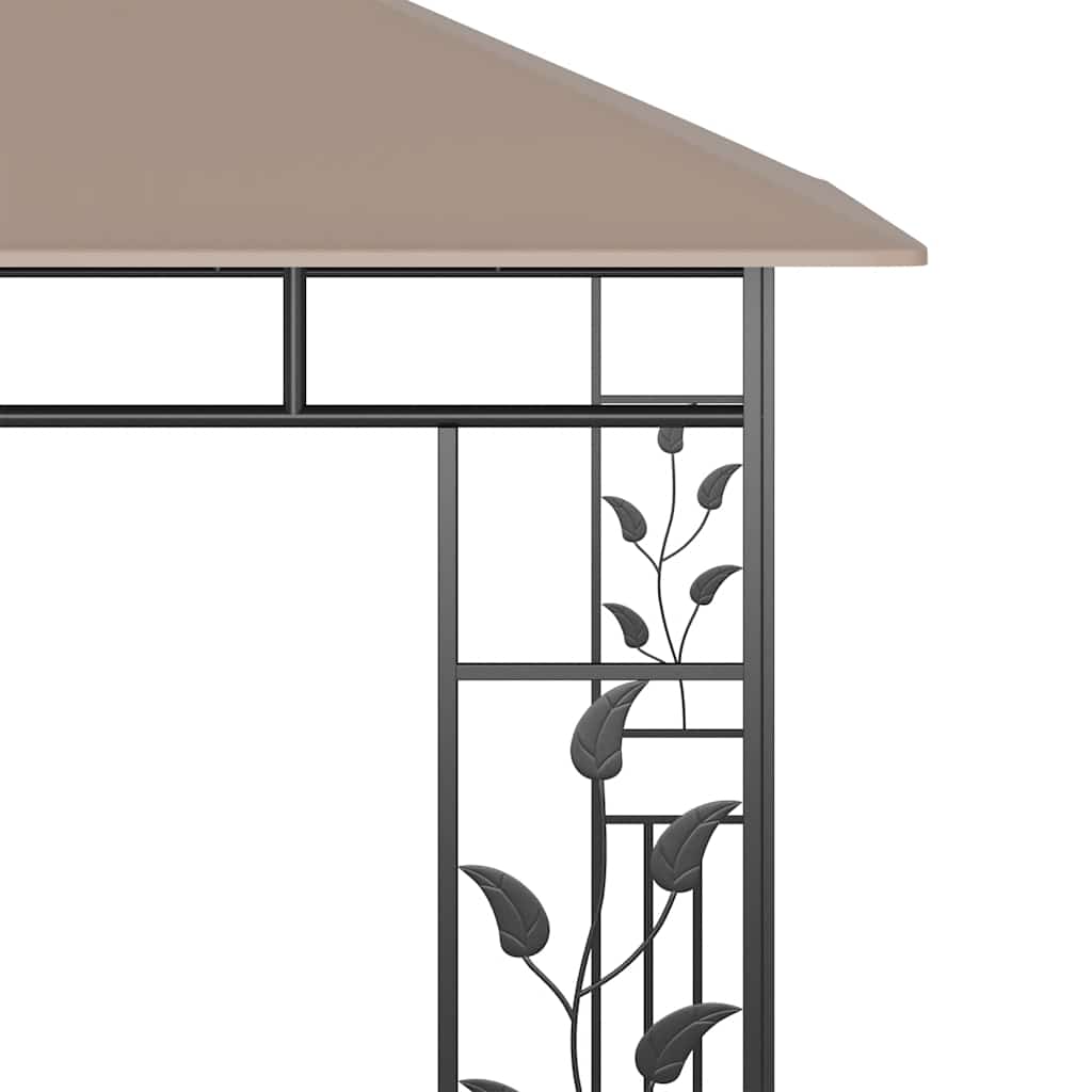 pavillon med myggenet 3x3x2,73 m 180 g/m² gråbrun