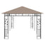 pavillon med myggenet 6x3x2,73 m 180 g/m² gråbrun