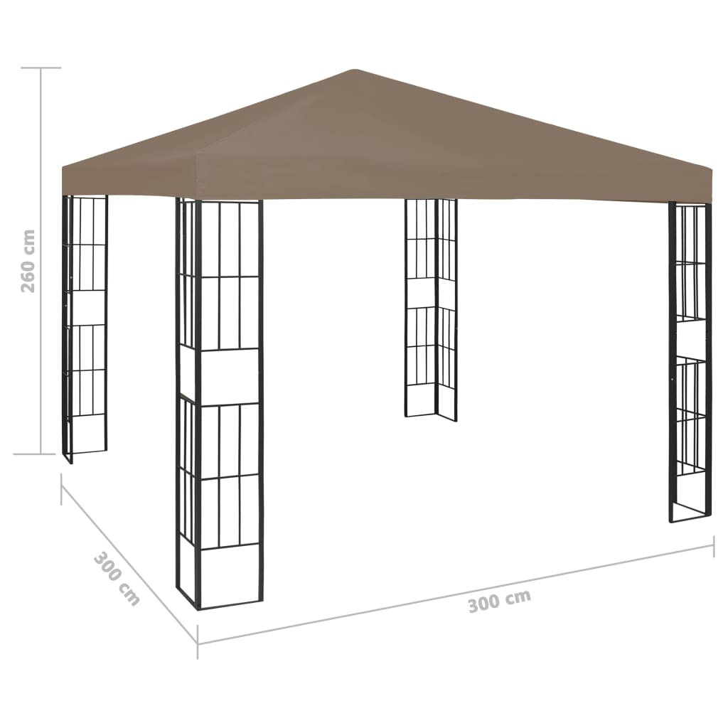 pavillon 3x3 m gråbrun