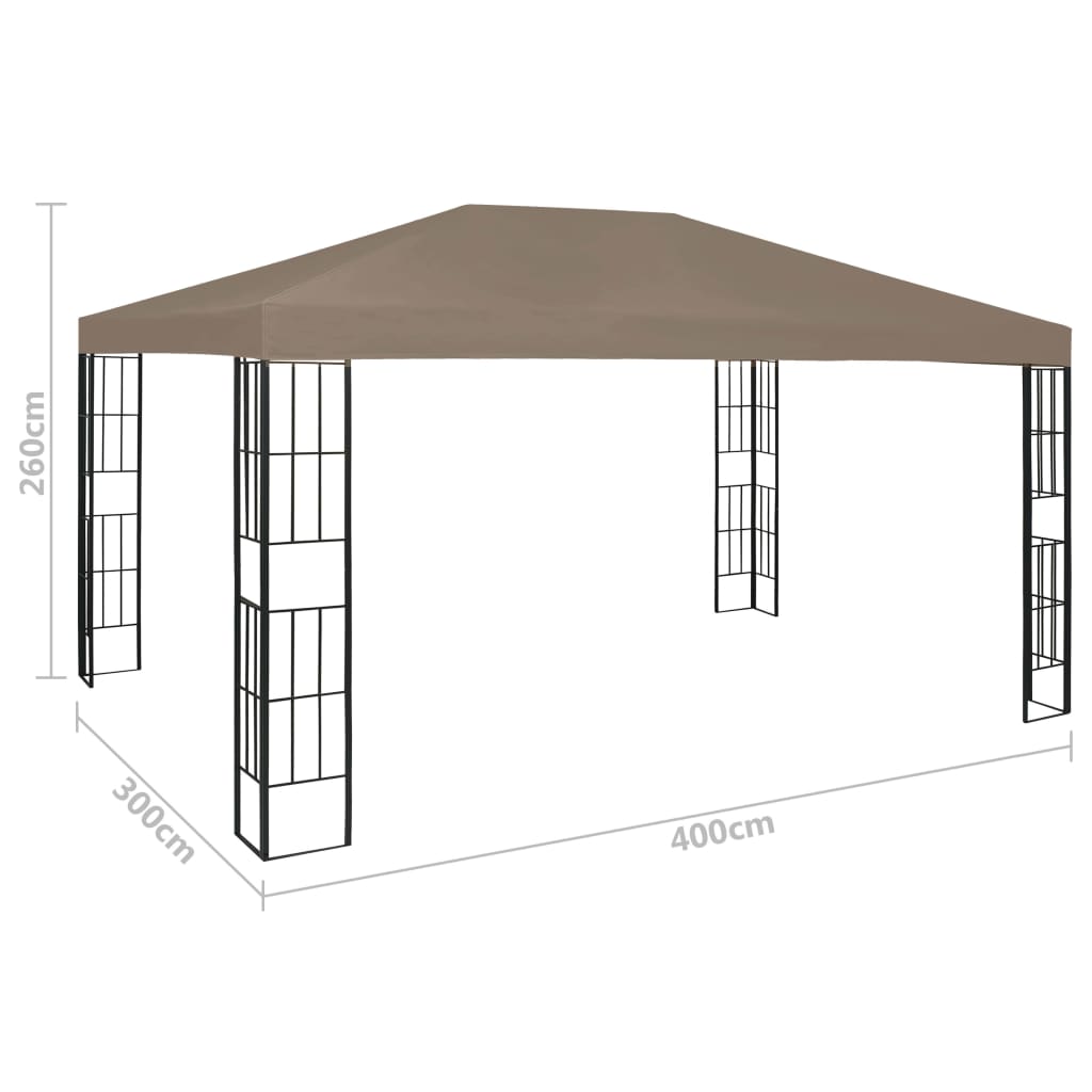 pavillon 4x3 m gråbrun