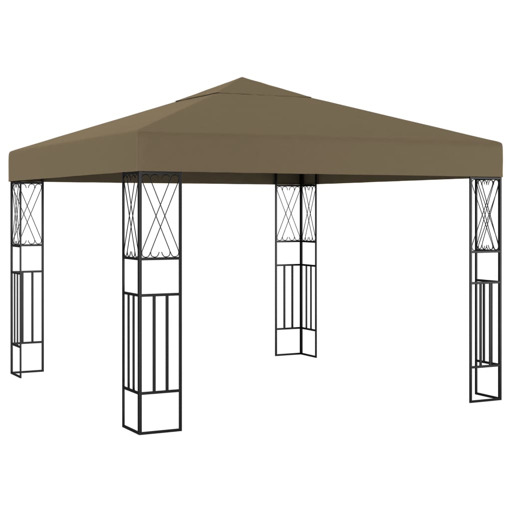 pavillon 3x3 m stof gråbrun