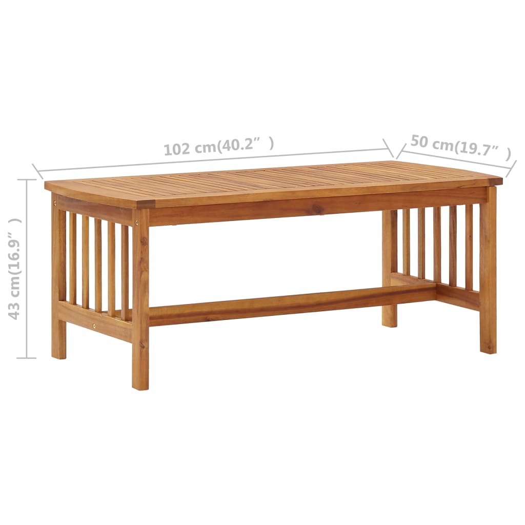 sofabord 102x50x43 cm massivt akacietræ