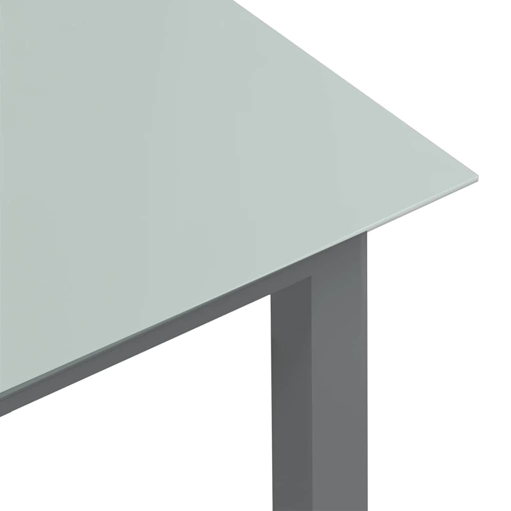 havebord 150x90x74 cm aluminium og glas lysegrå