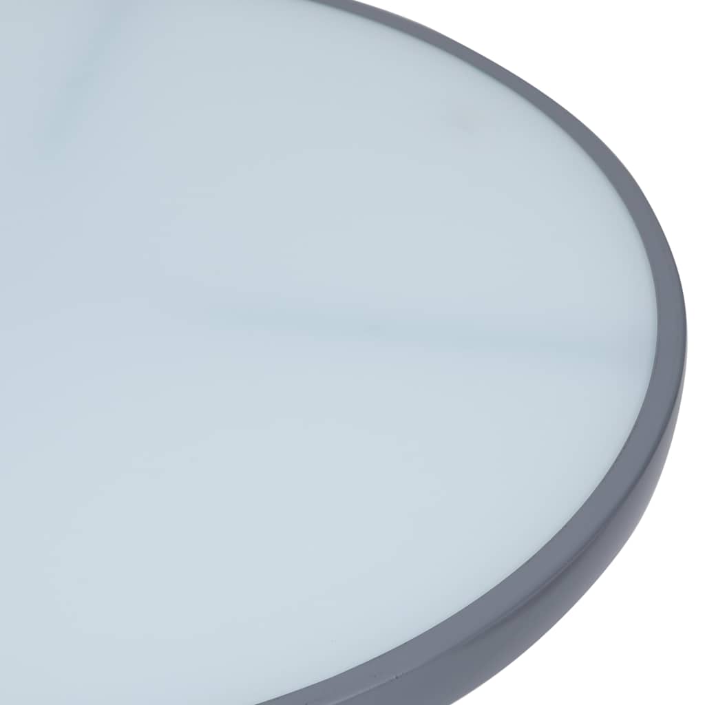 havebord 60 cm stål og glas lysegrå