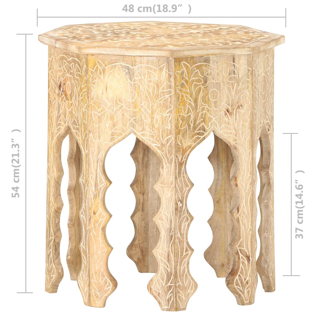sidebord Ø48 cm massivt mangotræ