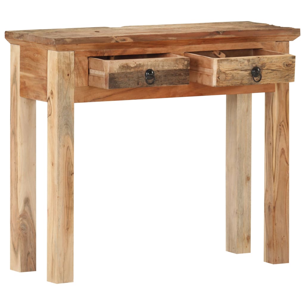 konsolbord 90,5x30x75 cm massivt akacietræ og genbrugstræ