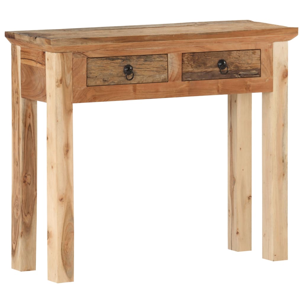 konsolbord 90,5x30x75 cm massivt akacietræ og genbrugstræ