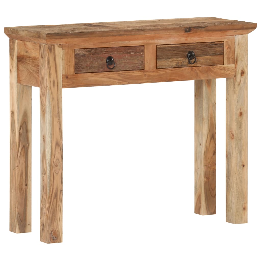 konsolbord 90,5x30x75 cm massivt akacietræ og genbrugstræ