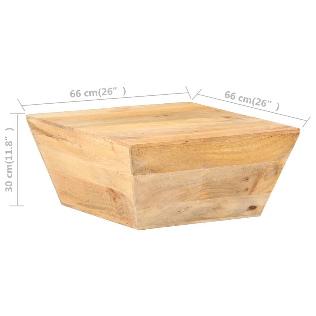 sofabord 66x66x30 cm V-facon massivt mangotræ