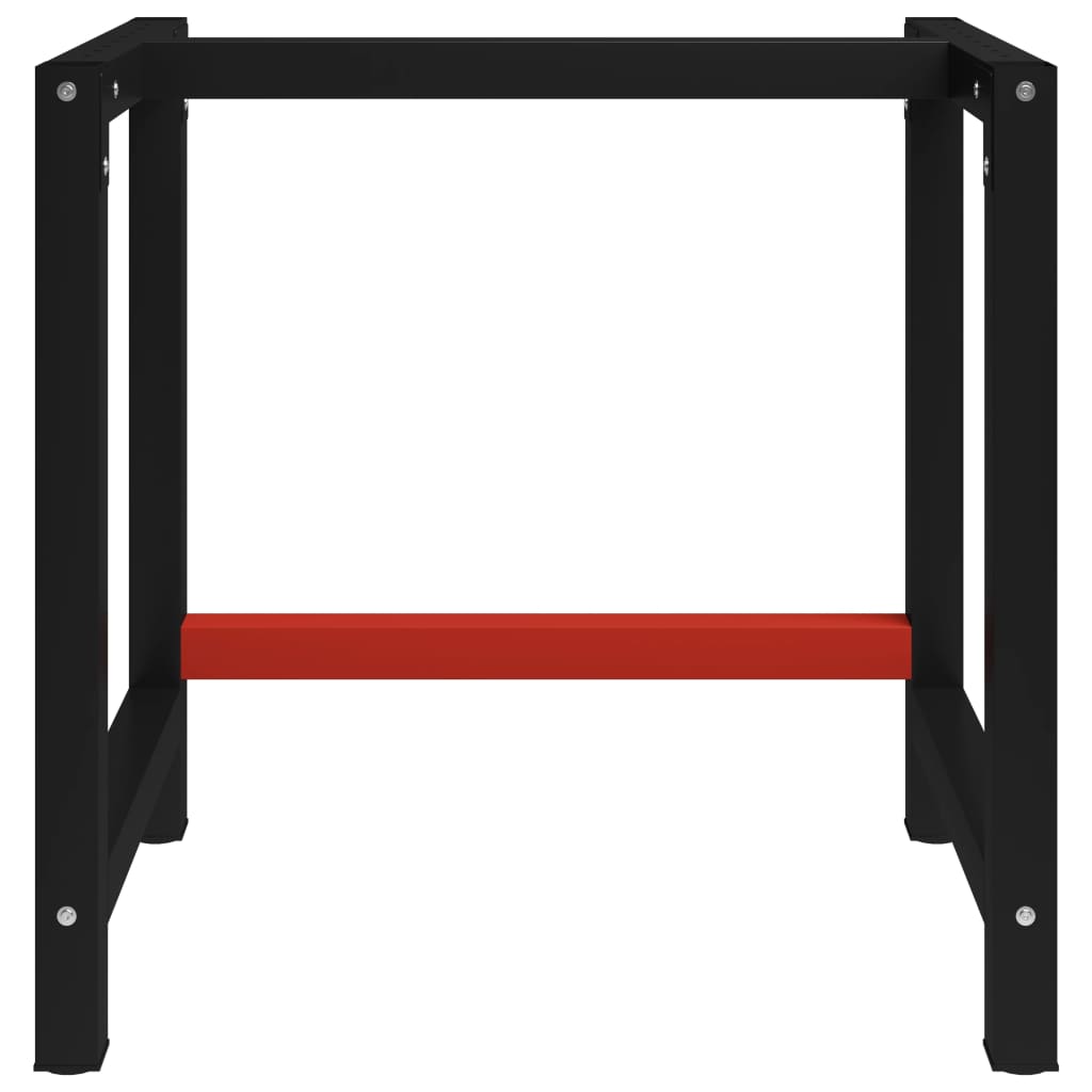 stel til arbejdsbænk 80x57x79 cm metal sort og rød