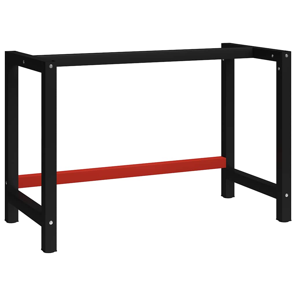 stel til arbejdsbænk 120x57x79 cm metal sort og rød