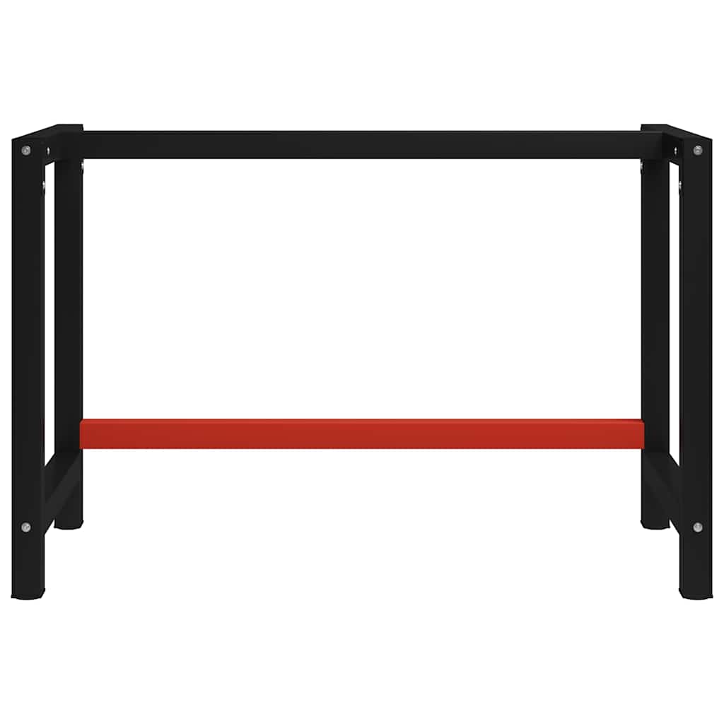 stel til arbejdsbænk 120x57x79 cm metal sort og rød