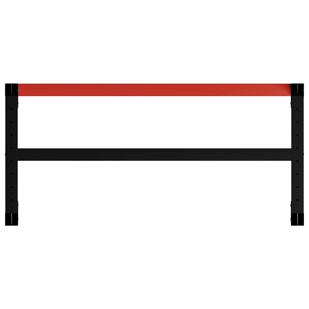 stel til arbejdsbænk 120x57x79 cm metal sort og rød
