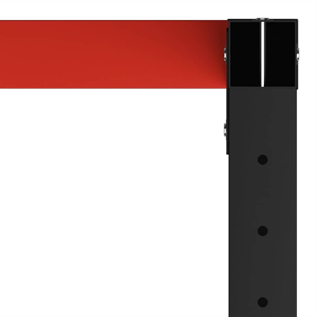 stel til arbejdsbænk 120x57x79 cm metal sort og rød