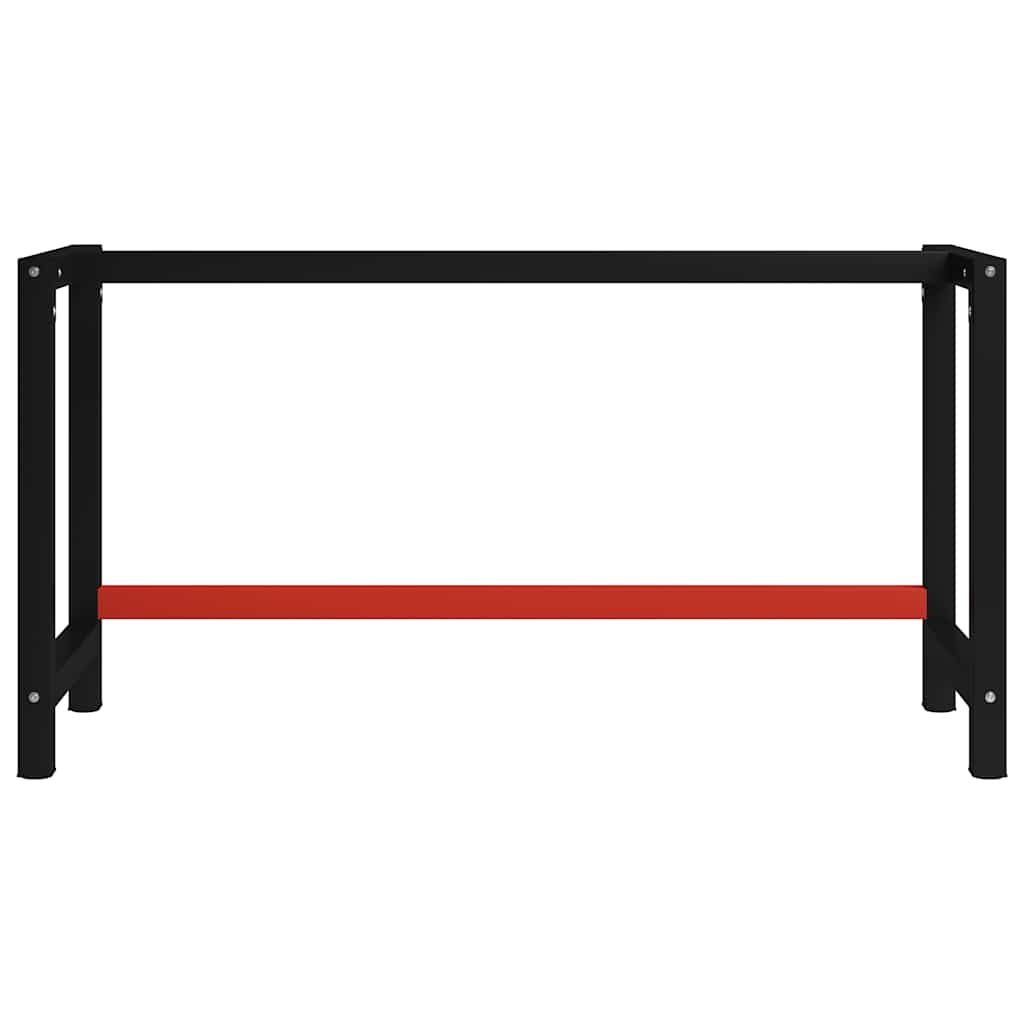 stel til arbejdsbænk 150x57x79 cm metal sort og rød
