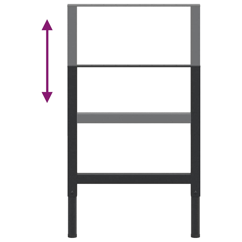 stel til arbejdsbænk 2 stk. 55x(69-95,5) cm metal sort