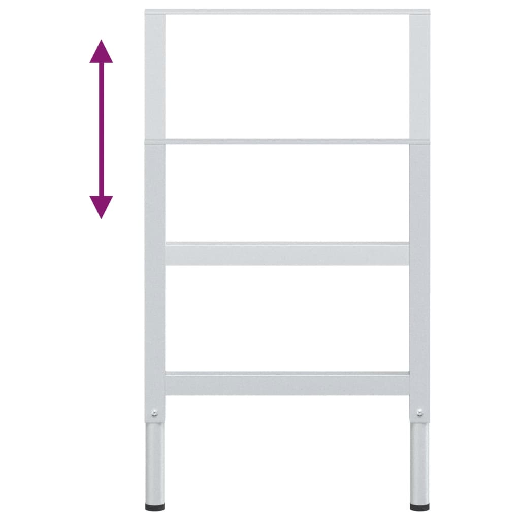 stel til arbejdsbænk 2 stk. 55x(69-95,5) cm metal grå