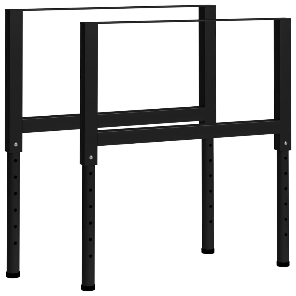 stel til arbejdsbænk 2 stk. 85x(69-95,5) cm metal sort