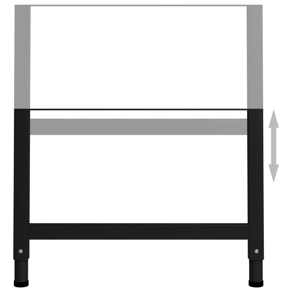 stel til arbejdsbænk 2 stk. 85x(69-95,5) cm metal sort