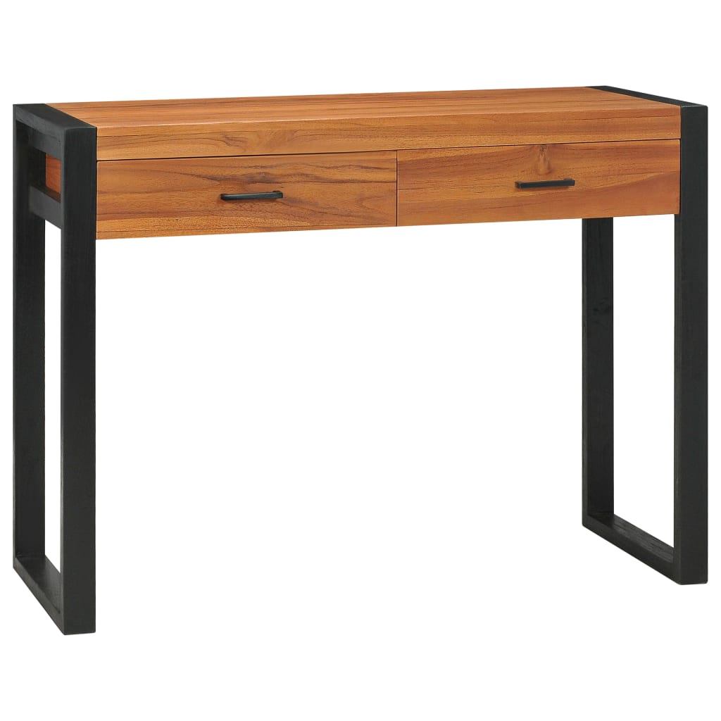 skrivebord med 2 skuffer 100x40x75 cm teaktræ