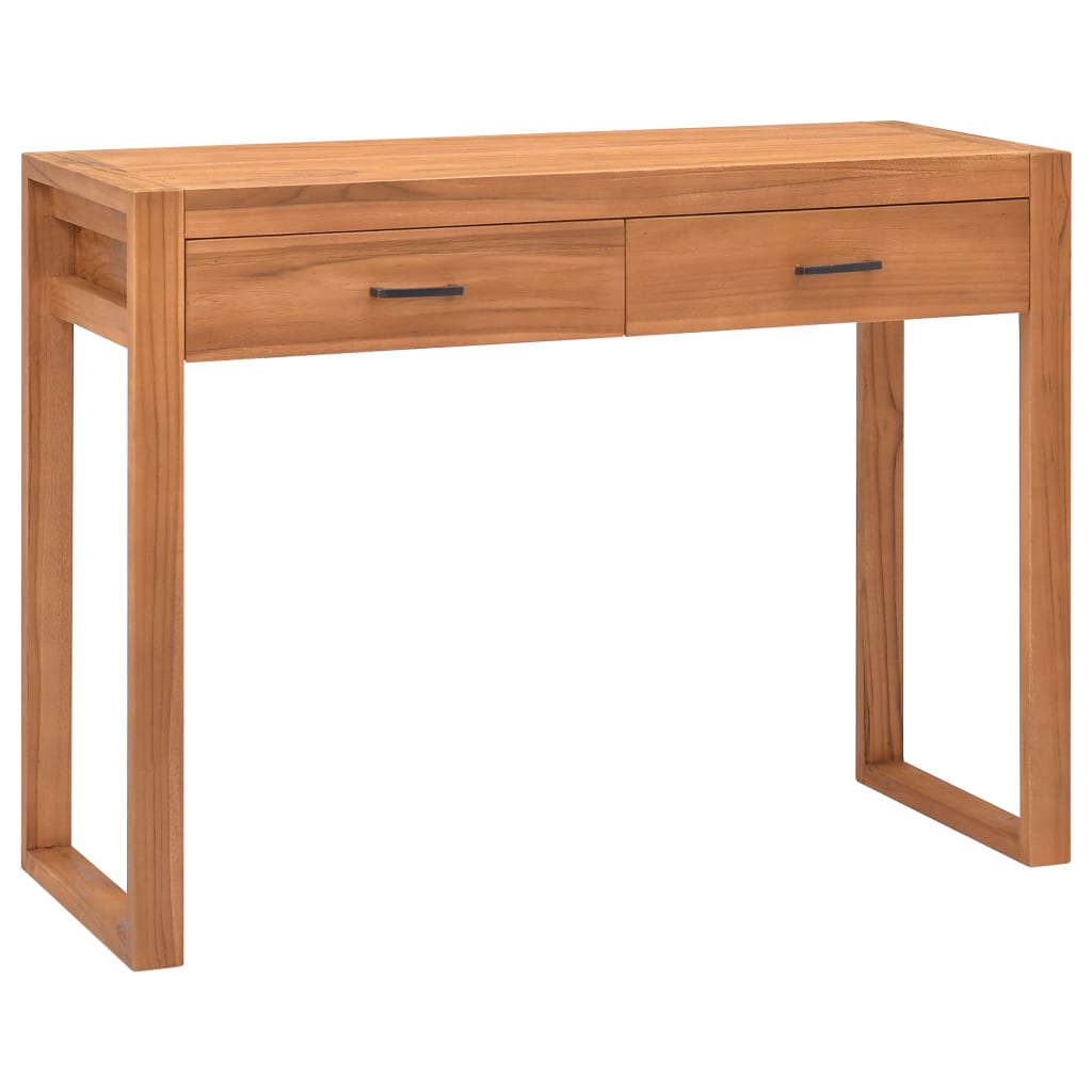 skrivebord med 2 skuffer 100x40x75 cm teaktræ