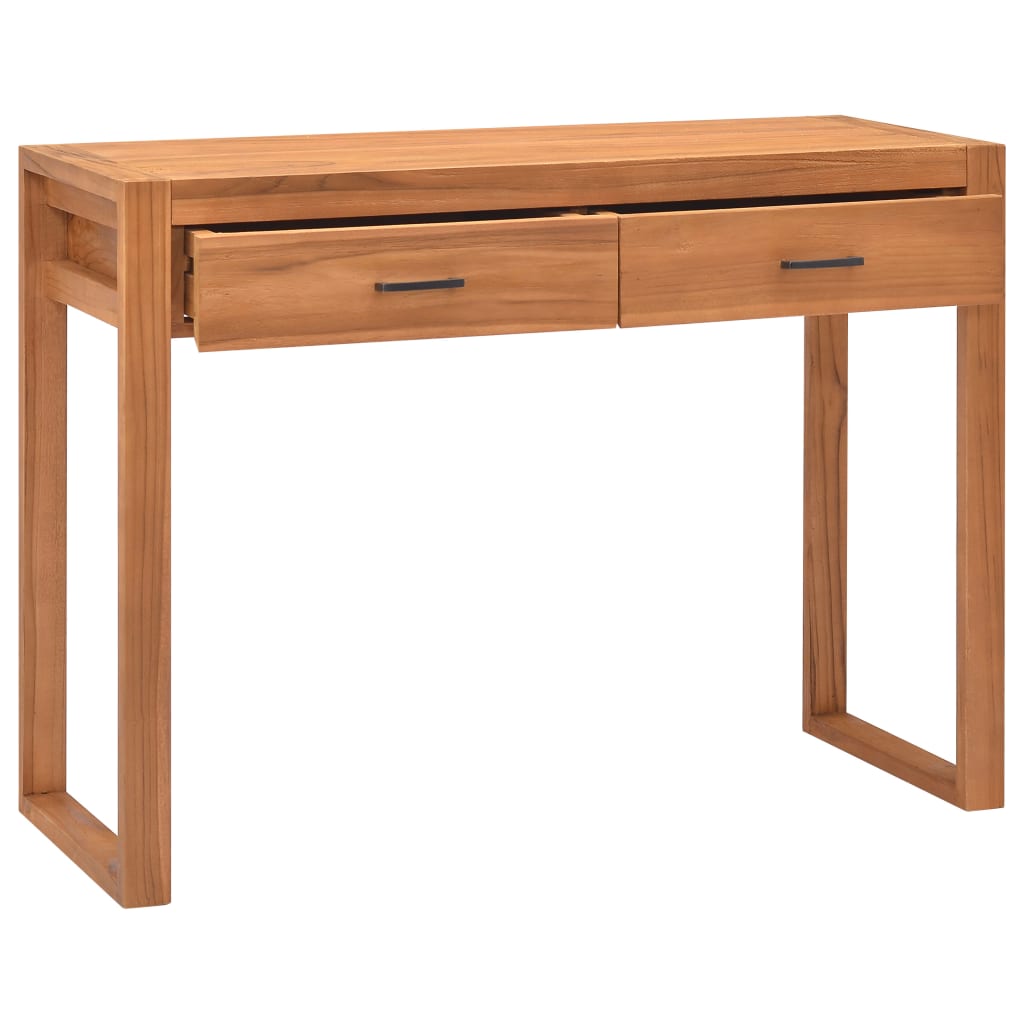 skrivebord med 2 skuffer 100x40x75 cm teaktræ