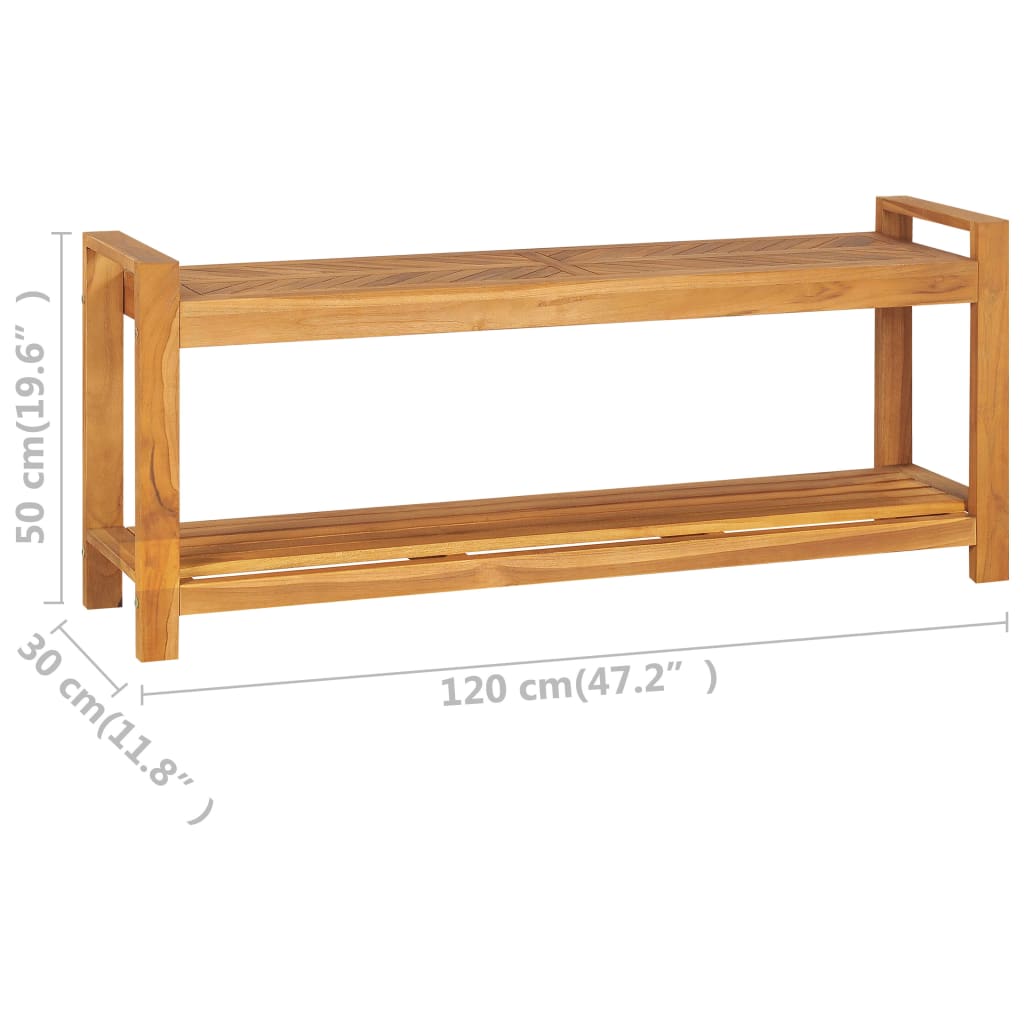 bænk 120 cm massivt teaktræ