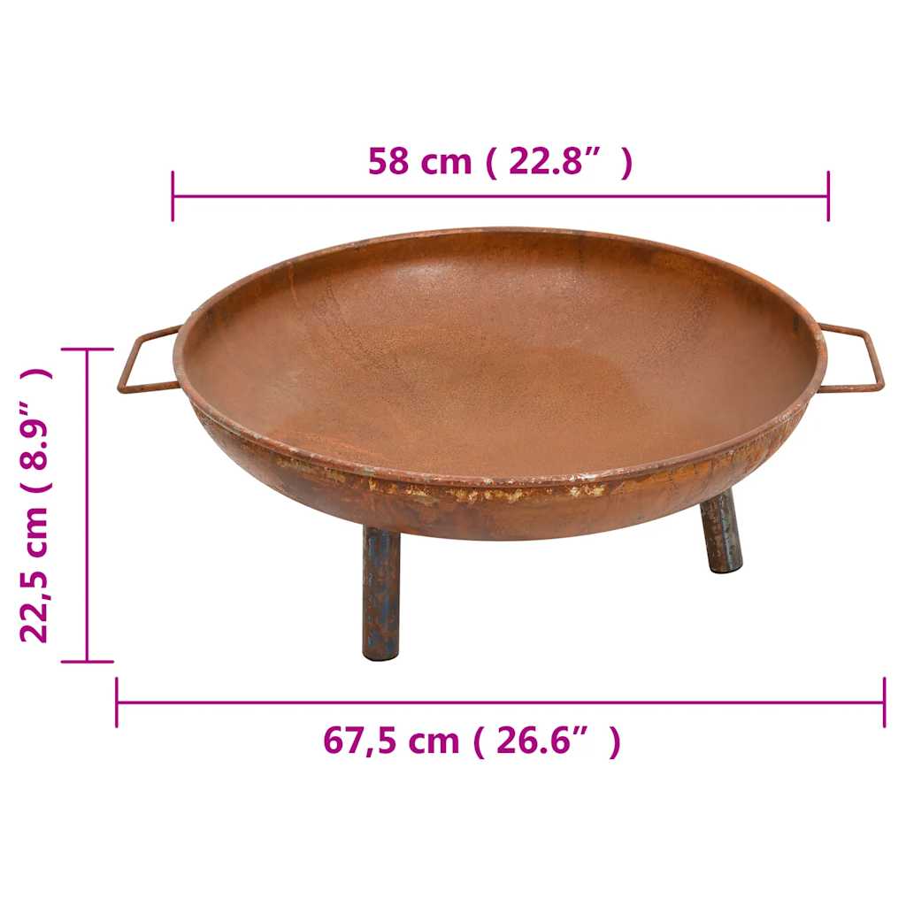 bålfad 67,5x58x22,5 cm stål