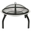 2-i-1 bålfad og grill med ildrager 56x56x49 cm rustfrit stål