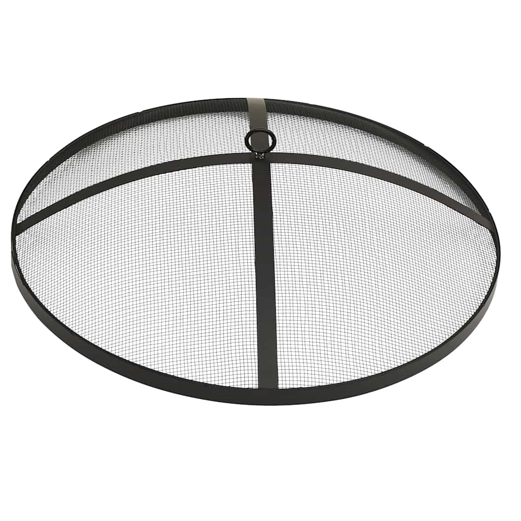 2-i-1 bålfad og grill med ildrager 59x59x60 cm rustfrit stål
