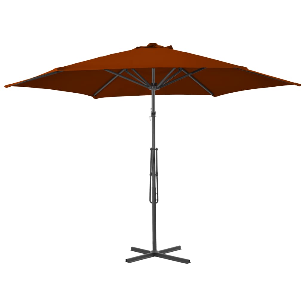 parasol med stålstang 300x230 cm terrakotta
