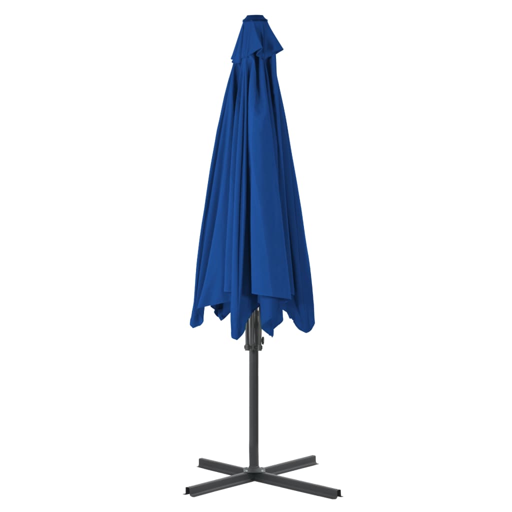 parasol med stålstang 300x230 cm blå