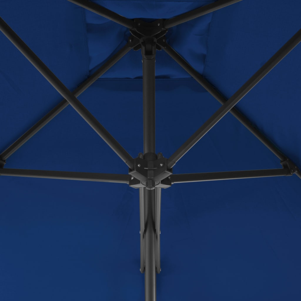 parasol med stålstang 300x230 cm blå