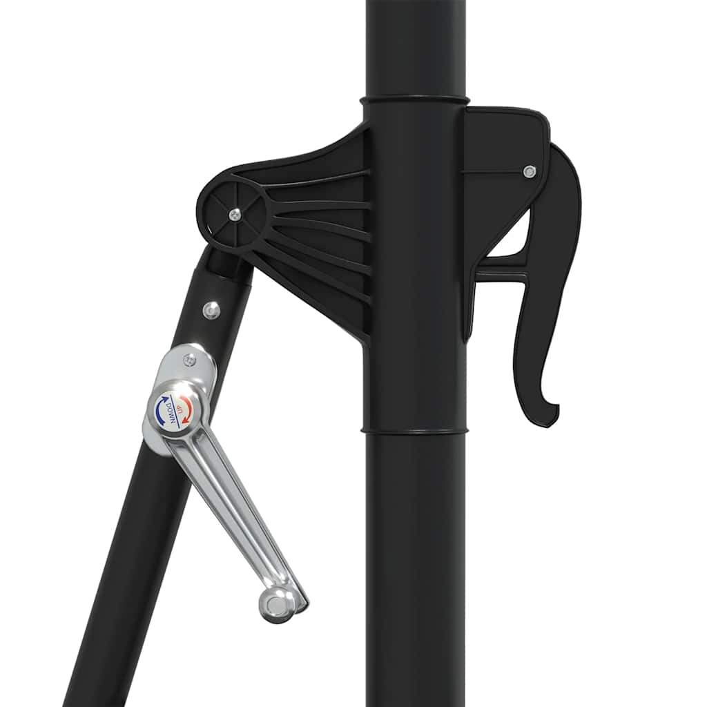 væghængt parasol m. LED-lys 300 cm gråbrun