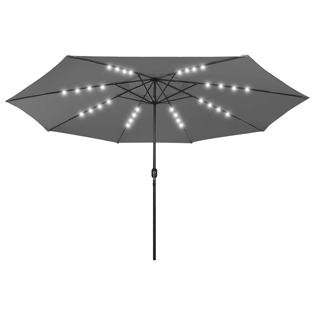 Sonnenschirm mit LED-Beleuchtung 400 cm antracitgrå